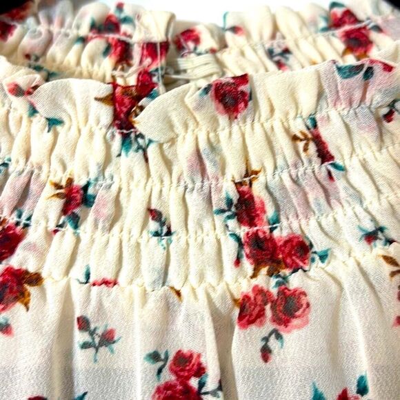 Torrid semi-sheer floral print dress w separate slip smocking detail 0 ( L) - Picture 10 of 16